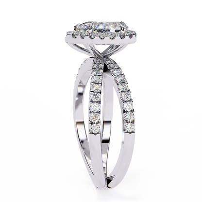 Elodie Lab Grown Diamond Pear Halo Embrace Ring