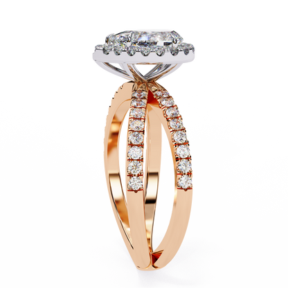 Elodie Lab Grown Diamond Pear Halo Embrace Ring
