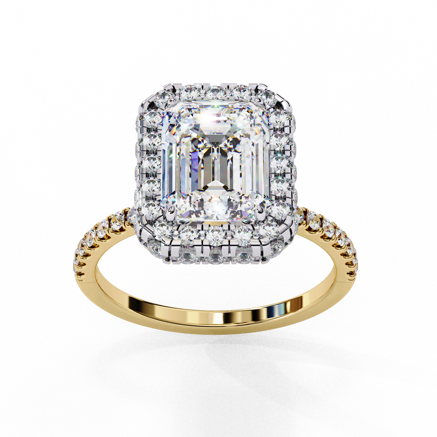 regal emerald lab grown diamond ring
