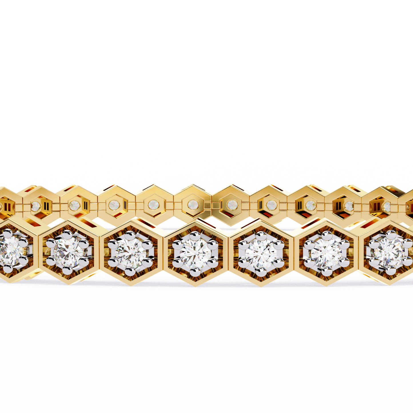 honeycomb spark lab grown diamond bangle