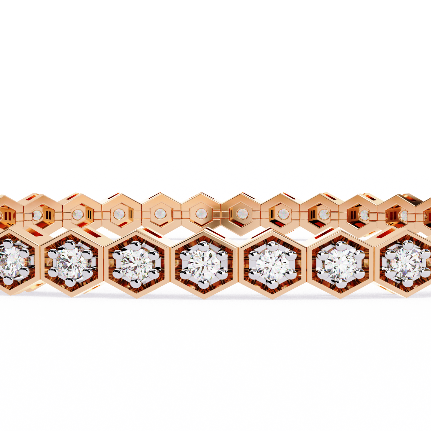 honeycomb spark lab grown diamond bangle