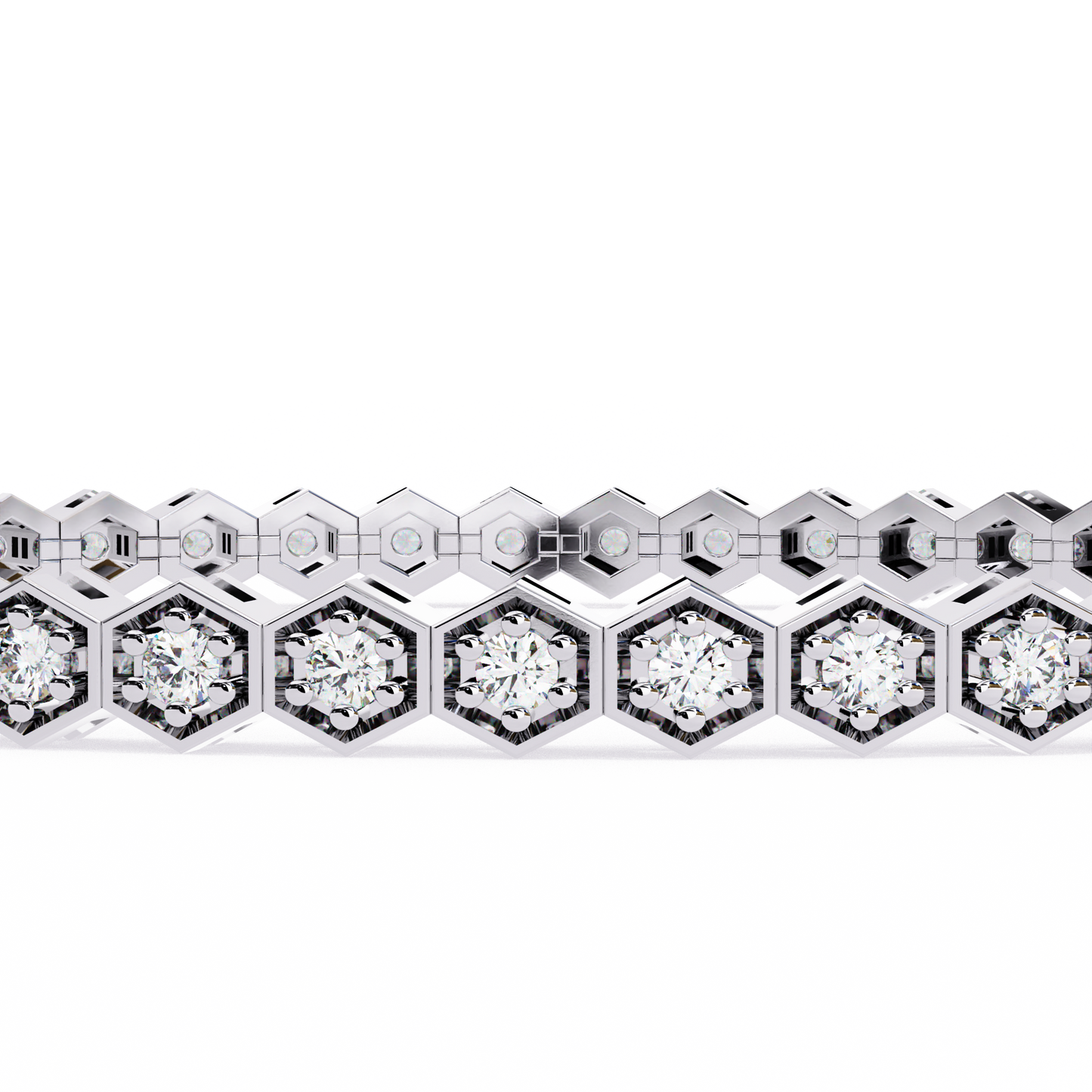 honeycomb spark lab grown diamond bangle