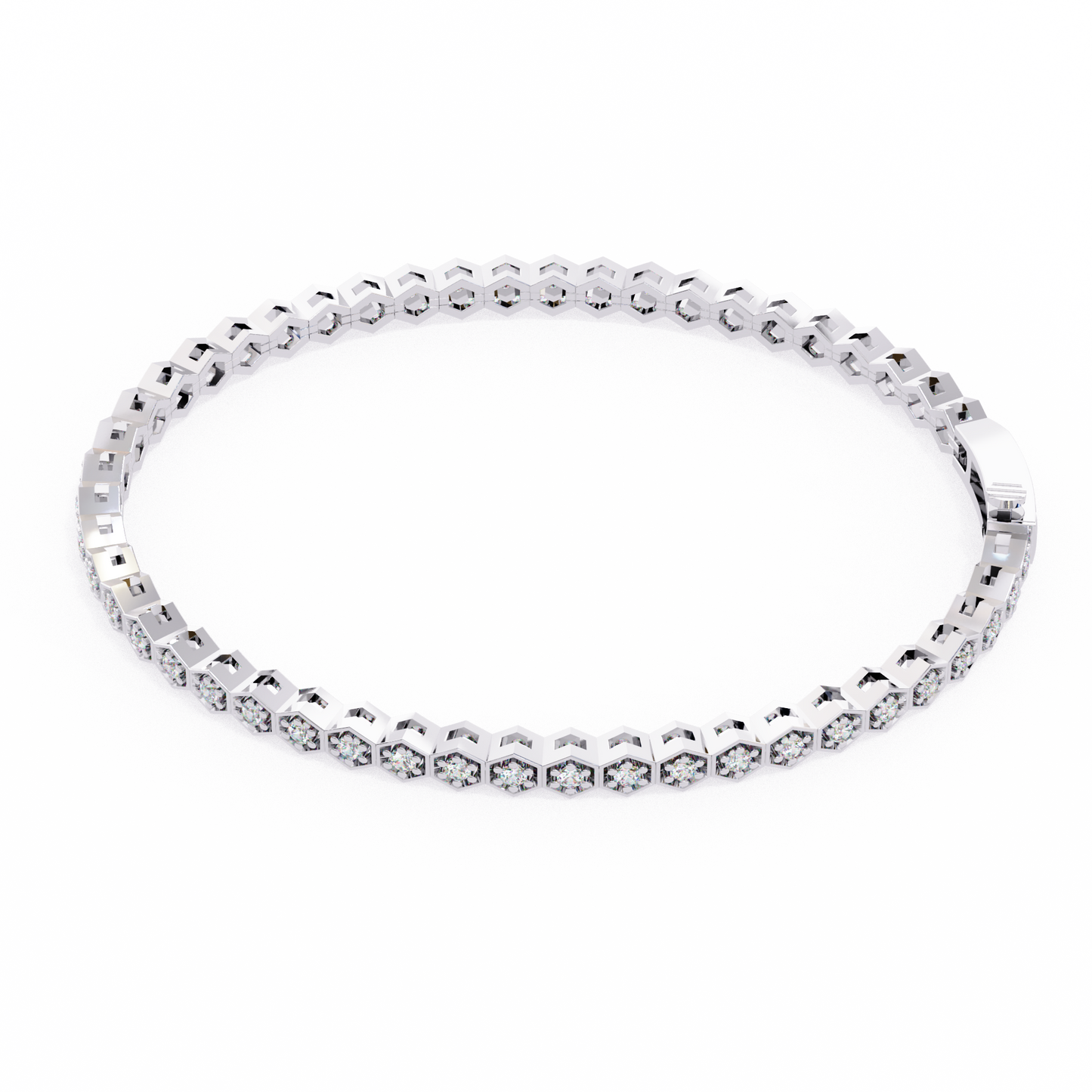 honeycomb spark lab grown diamond bangle