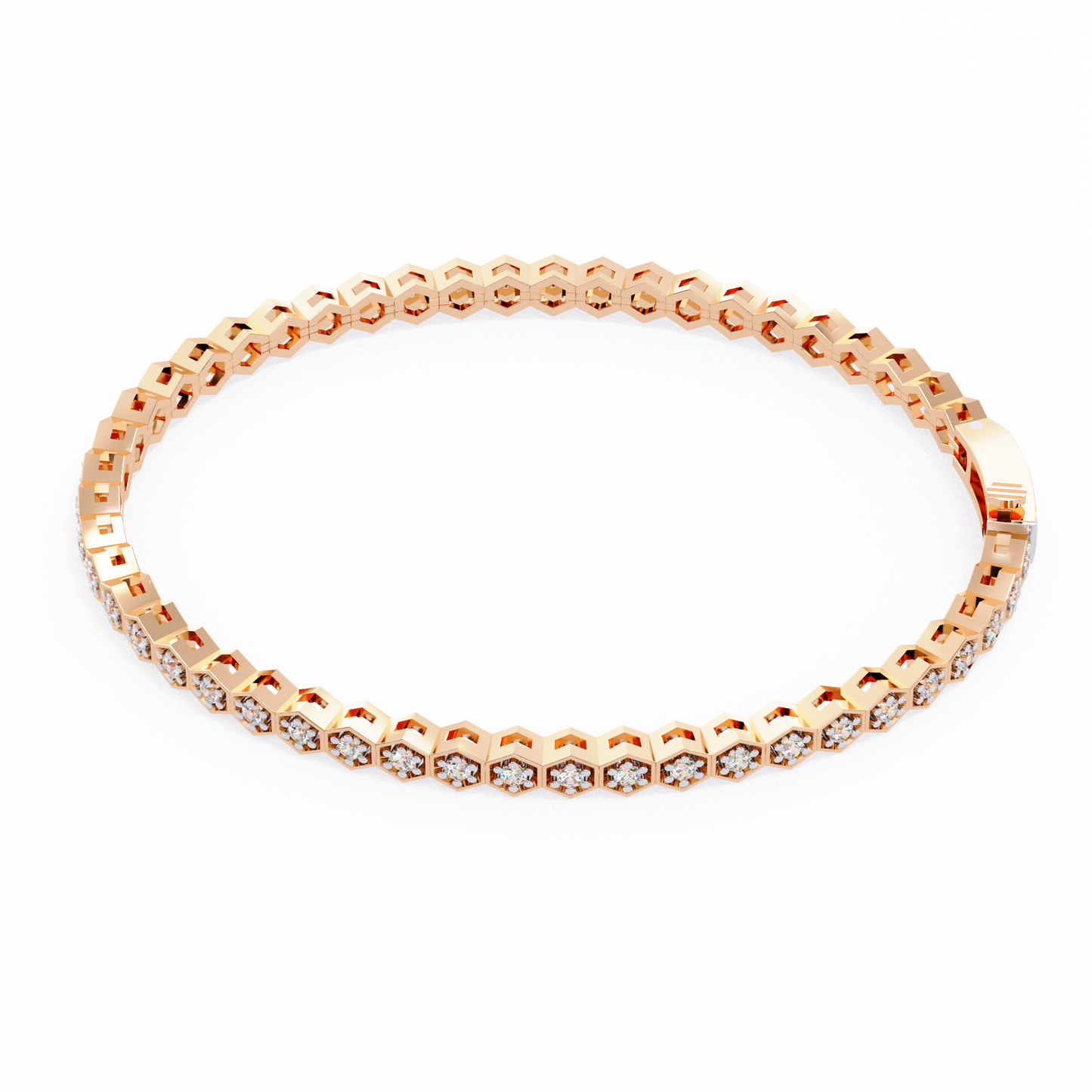 honeycomb spark lab grown diamond bangle