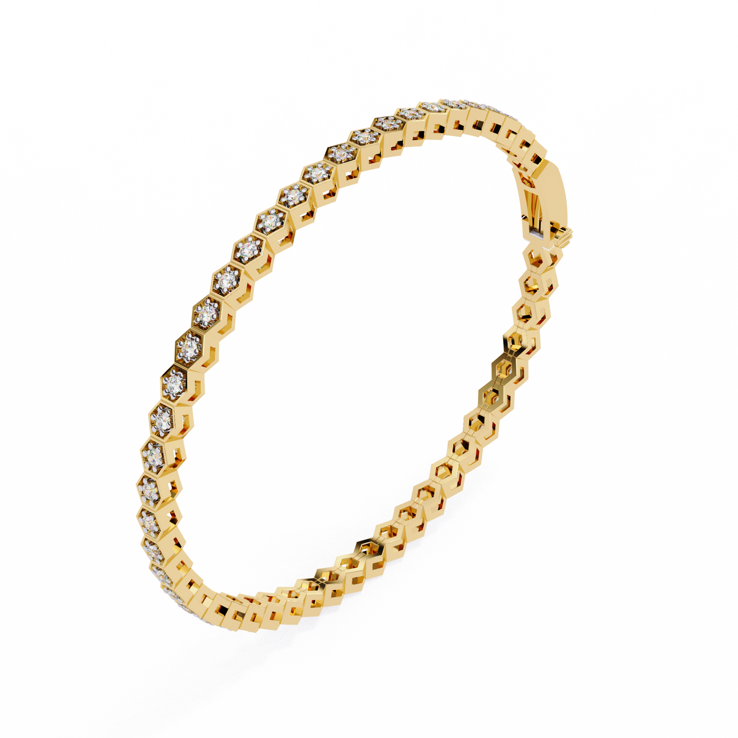 honeycomb spark lab grown diamond bangle