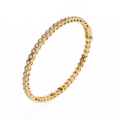 Honeycomb Spark Lab Grown Diamond Bangle