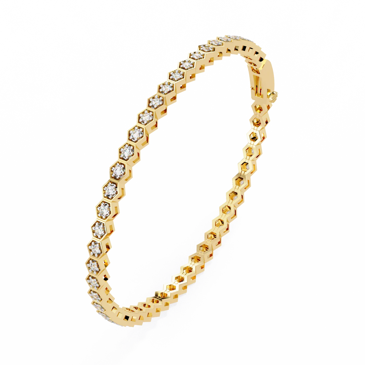 Honeycomb Spark Lab Grown Diamond Bangle - Ophiratbf