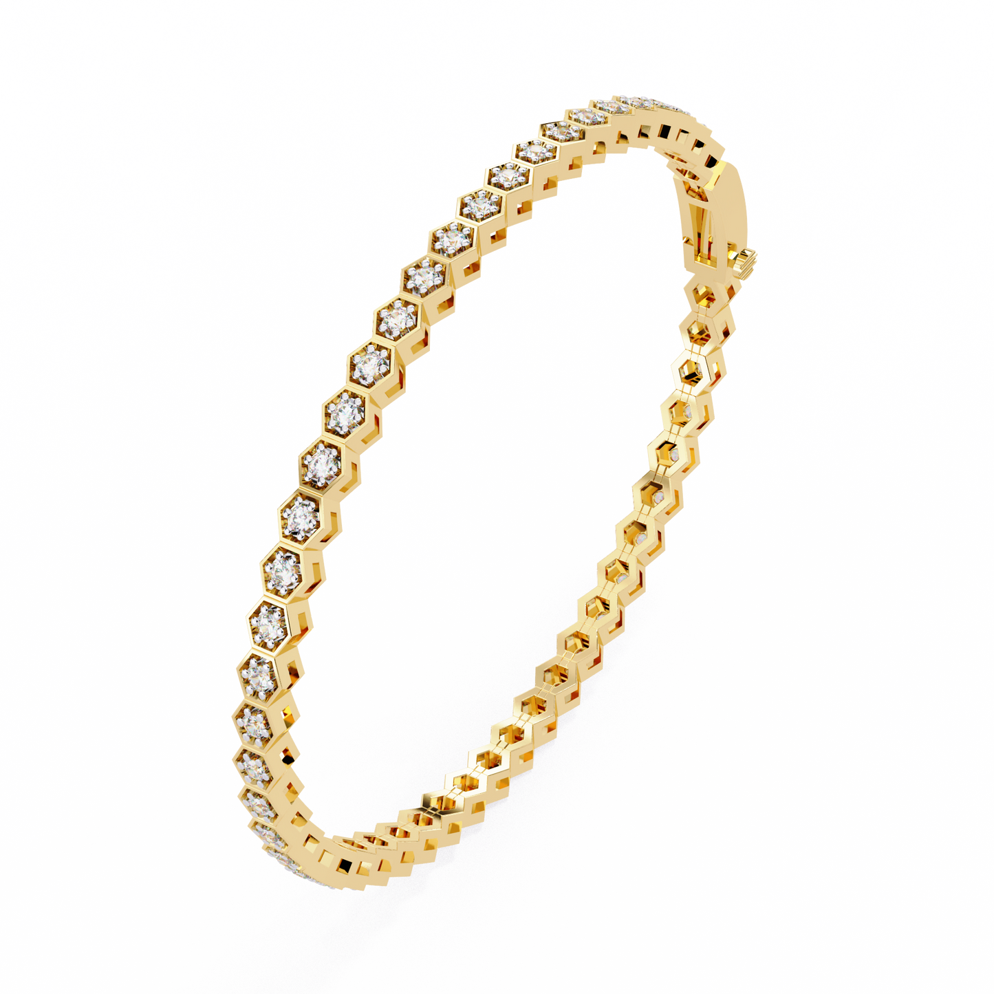 honeycomb spark lab grown diamond bangle
