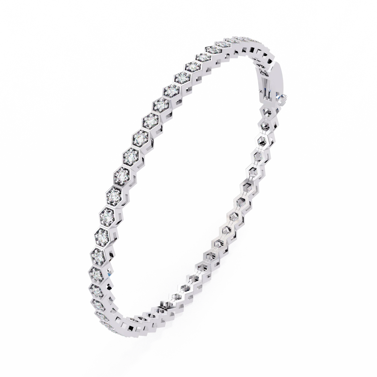 Honeycomb Spark Lab Grown Diamond Bangle - Ophiratbf