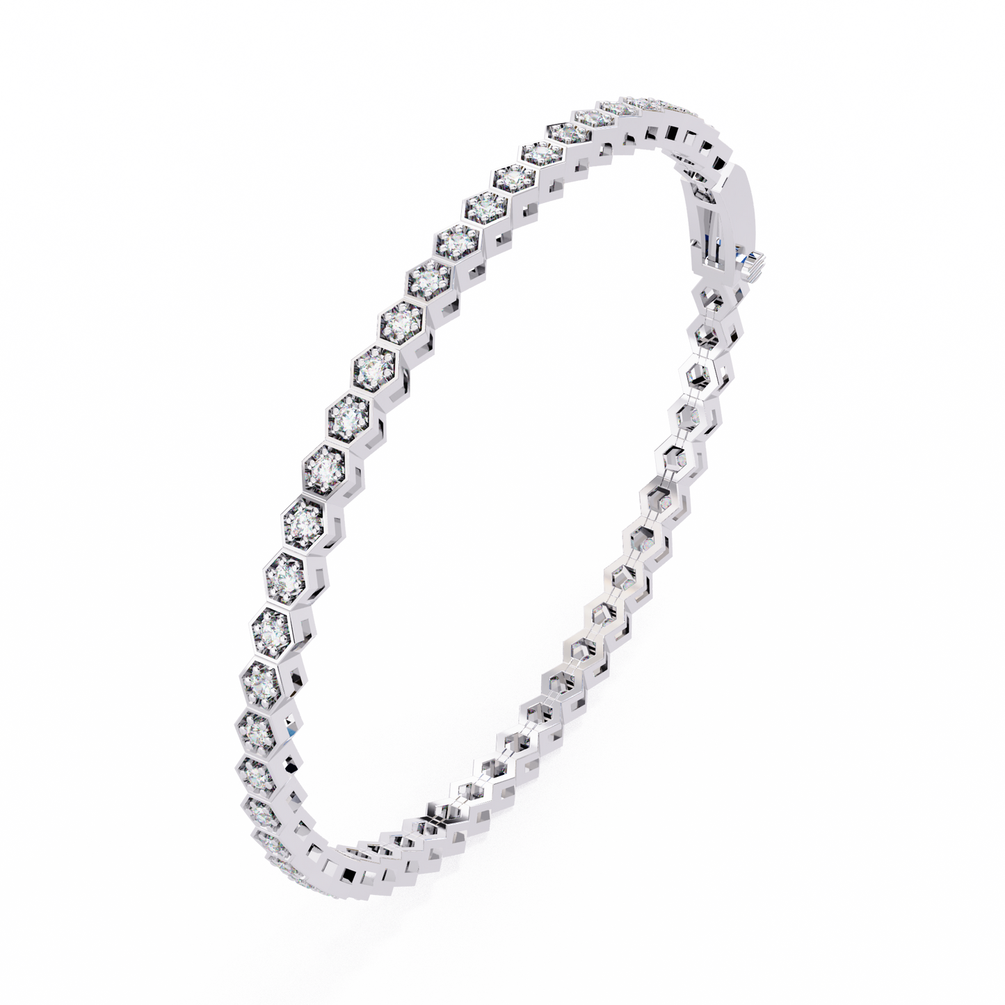 honeycomb spark lab grown diamond bangle