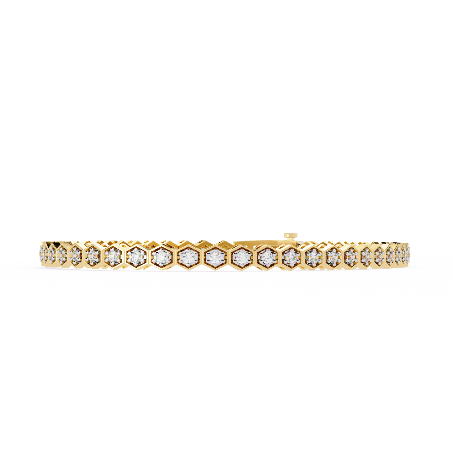 honeycomb spark lab grown diamond bangle