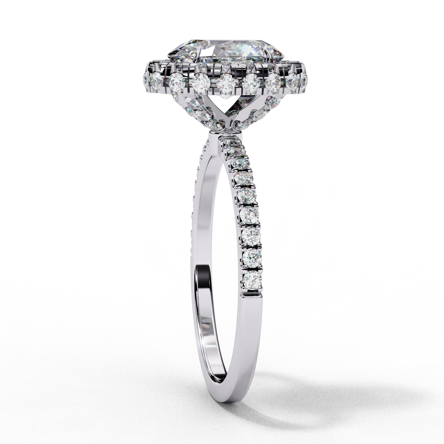 radiance oval lab grown diamond ring