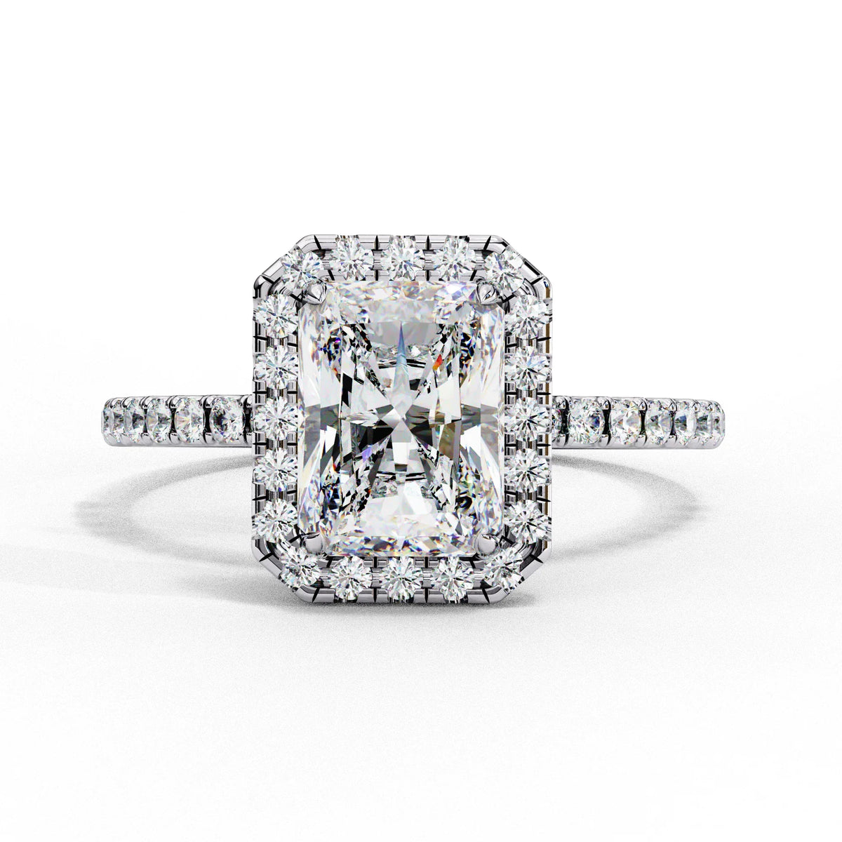 Emerald Halo Lab Grown Diamond Ring - Ophiratbf