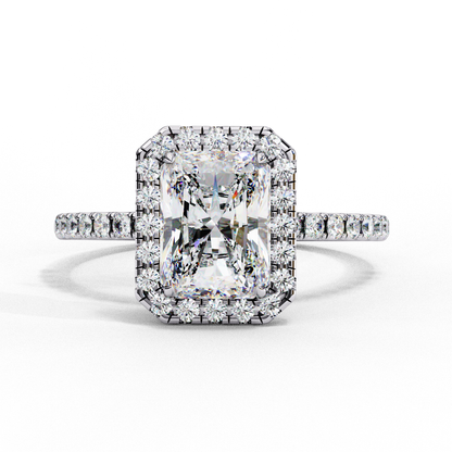 Emerald Halo Lab Grown Diamond Ring