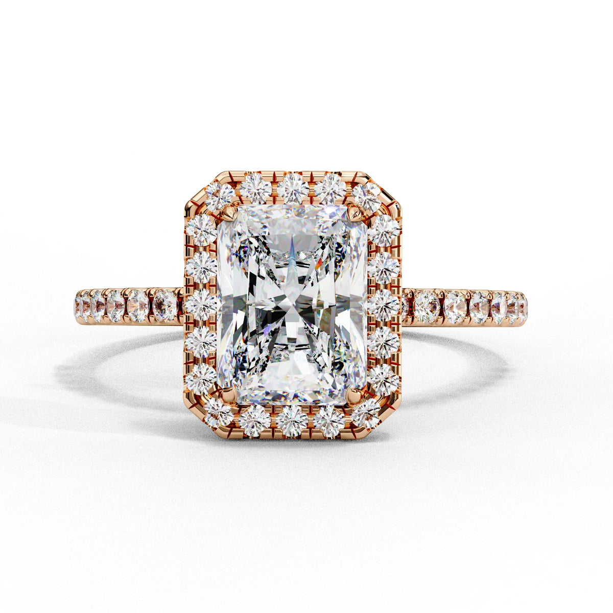 Emerald Halo Lab Grown Diamond Ring - Ophiratbf