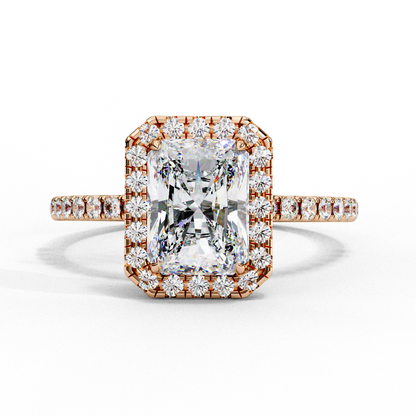 Emerald Halo Lab Grown Diamond Ring
