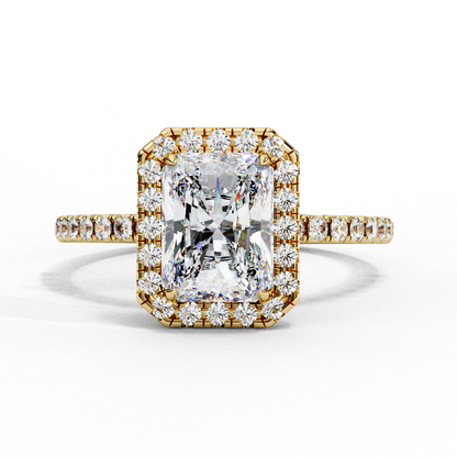 Emerald Halo Lab Grown Diamond Ring