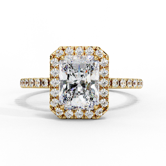 Emerald Halo Lab Grown Diamond Ring