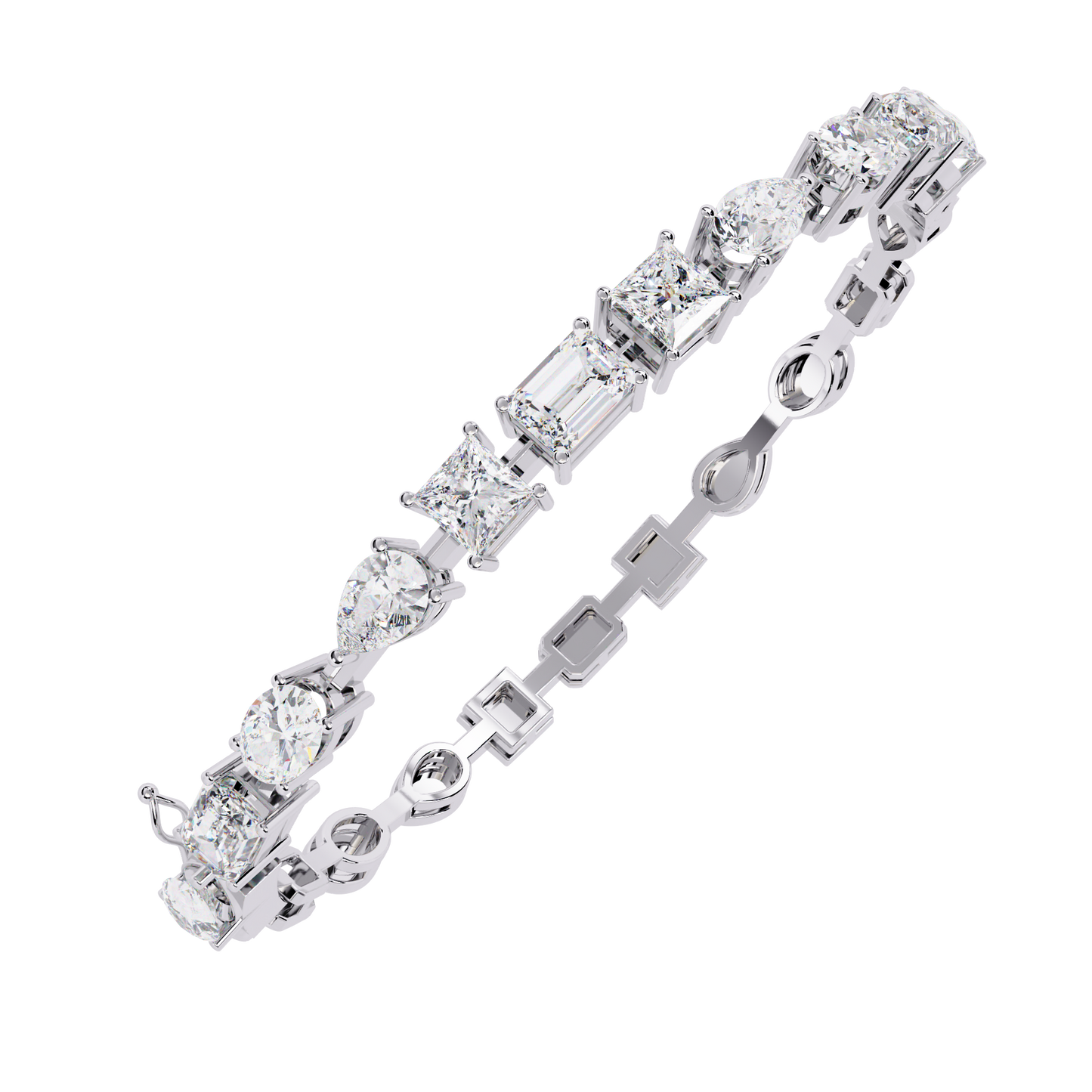 prism cut lab grown diamond bracelet