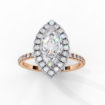 Majestic Marquise Double Halo Lab Grown Diamond Ring