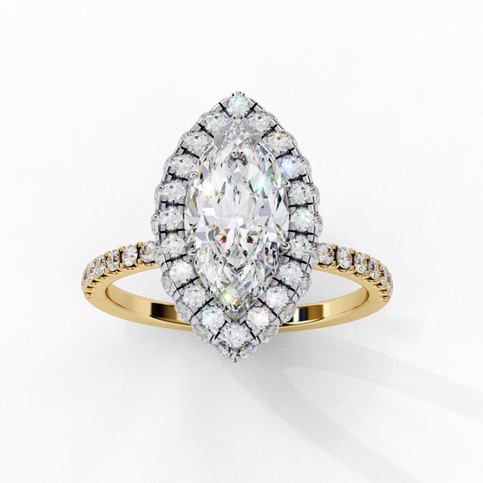 Majestic Marquise Double Halo Lab Grown Diamond Ring