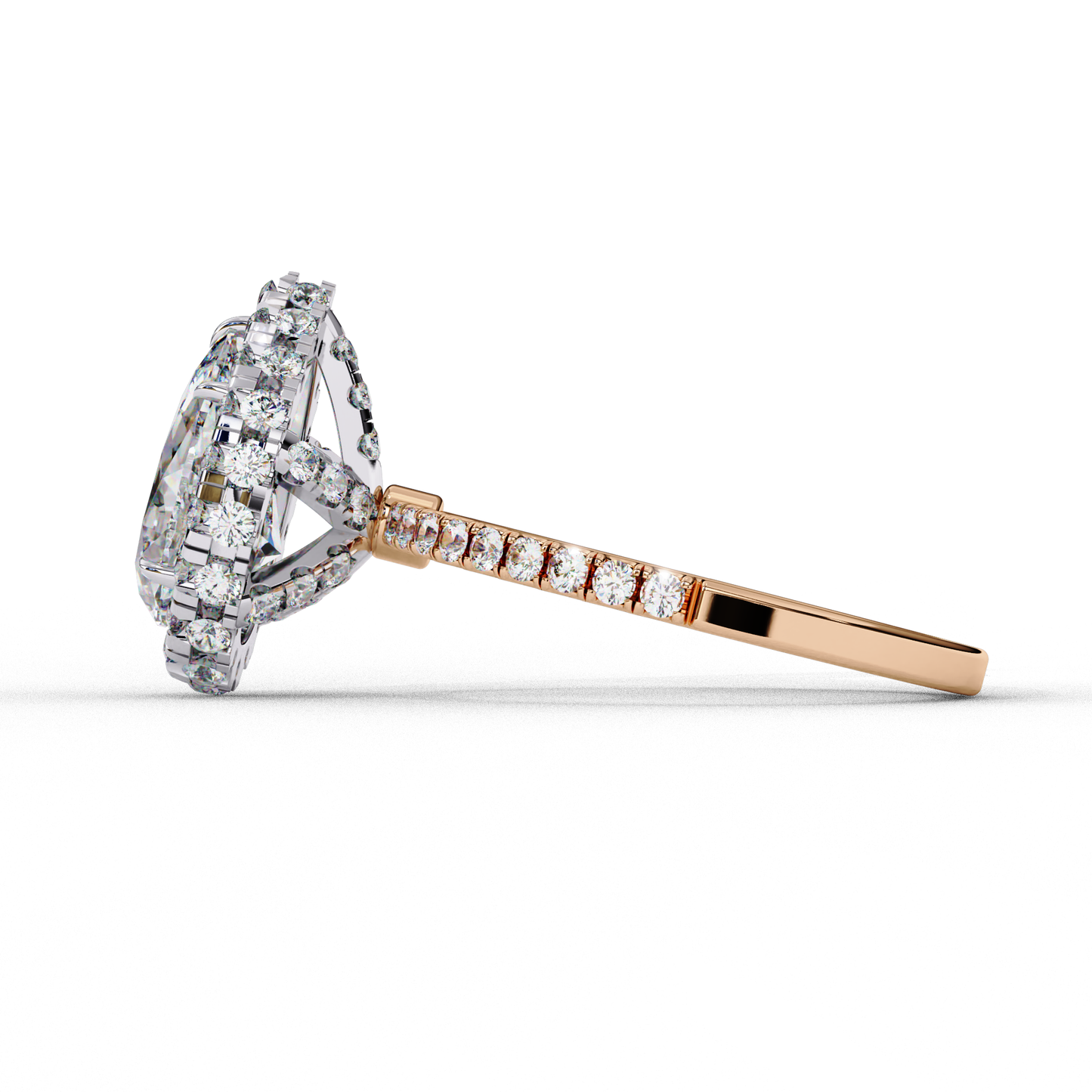 lustre drop lab grown diamond ring