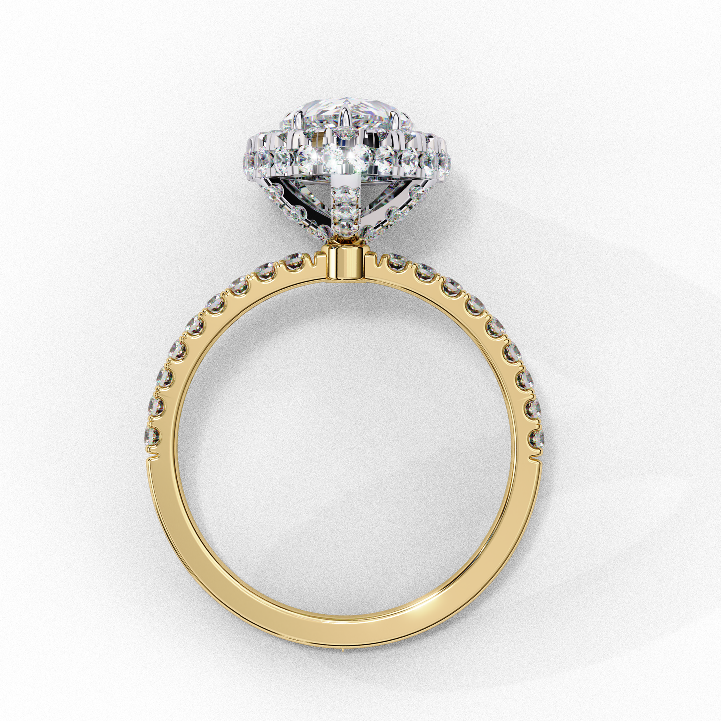 lustre drop lab grown diamond ring