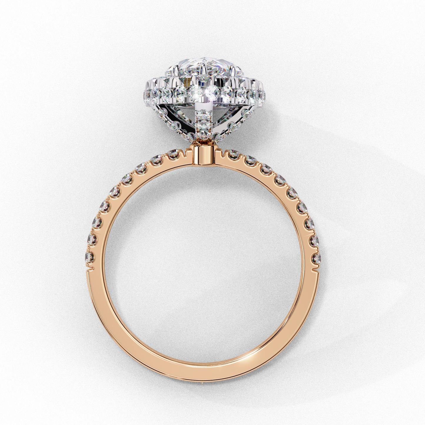 lustre drop lab grown diamond ring