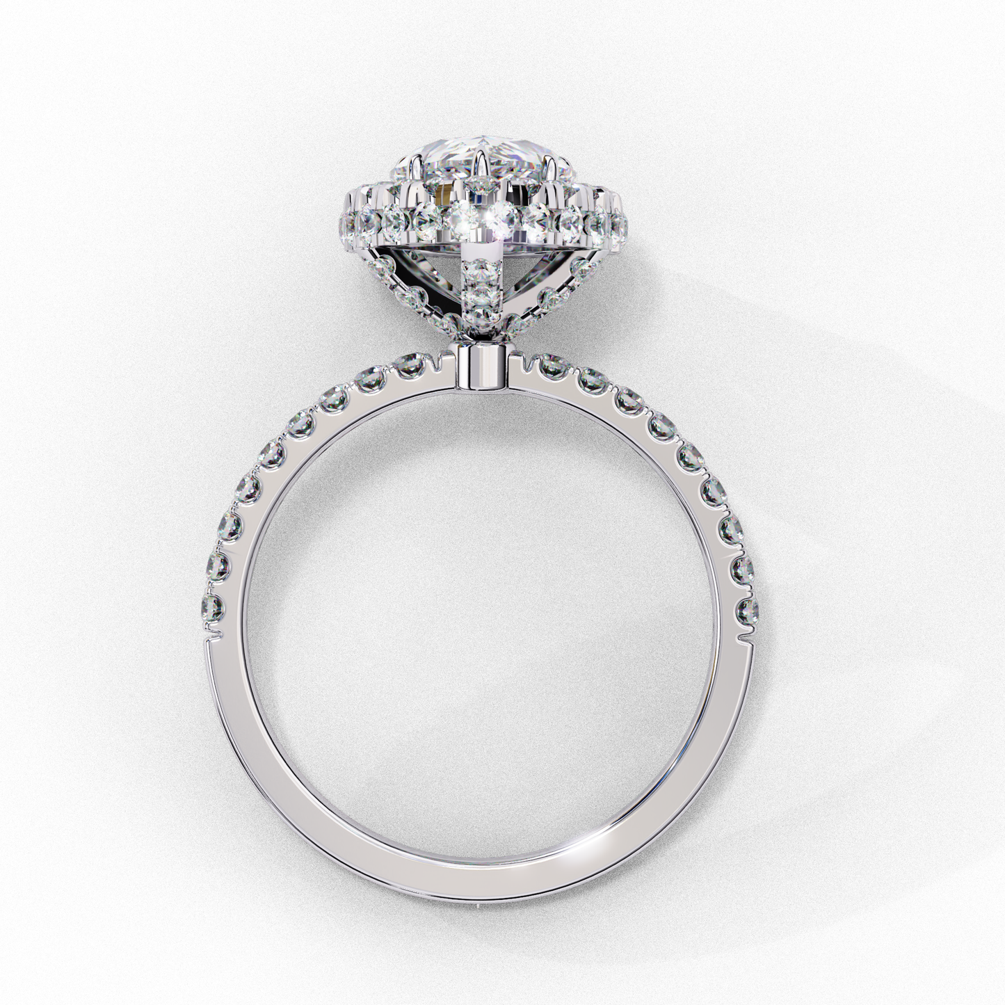 lustre drop lab grown diamond ring
