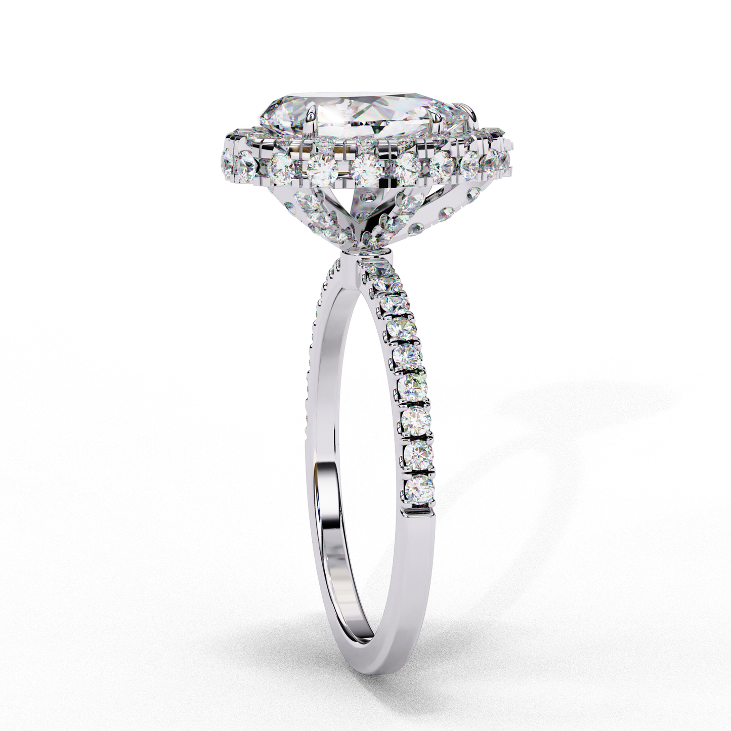 lustre drop lab grown diamond ring