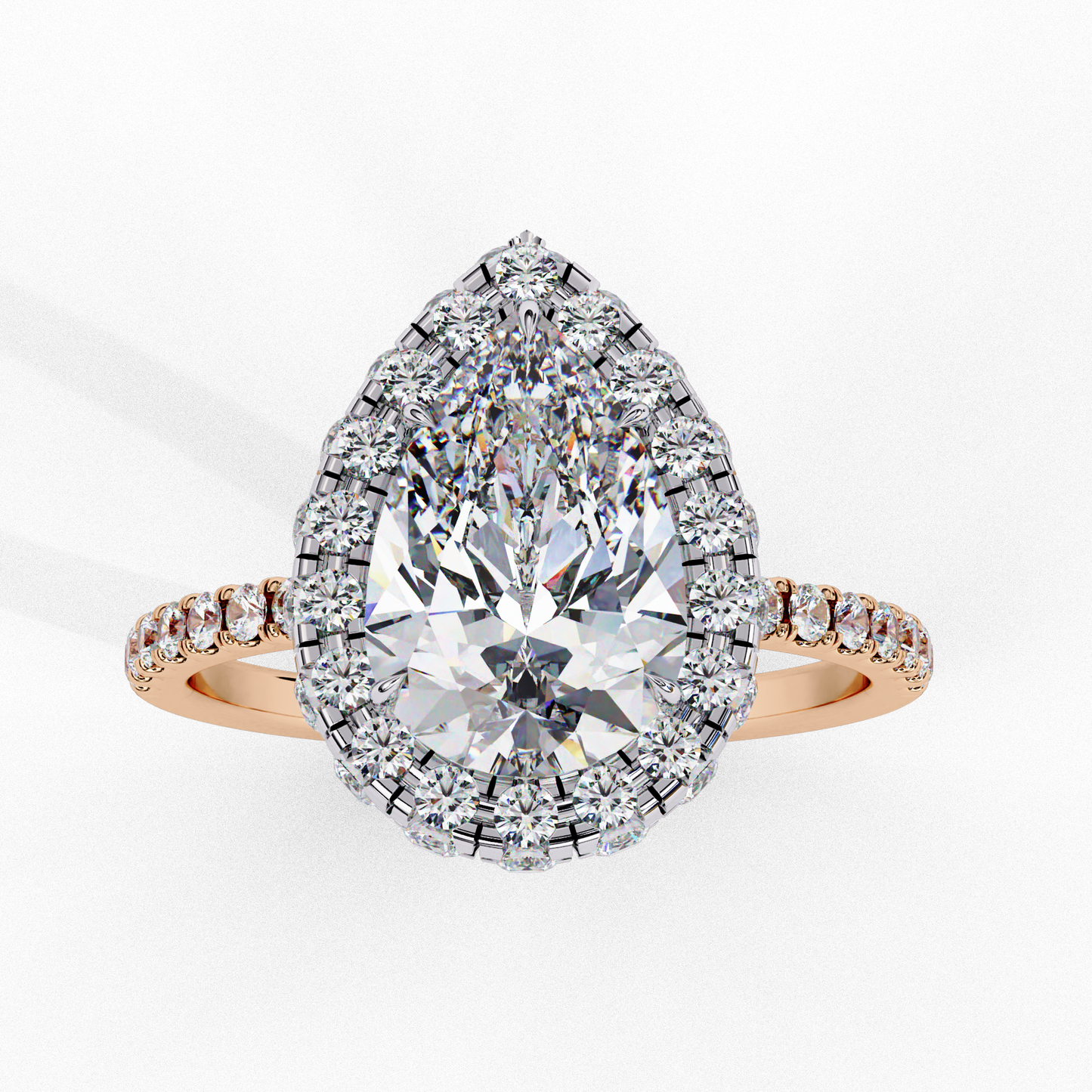 lustre drop lab grown diamond ring
