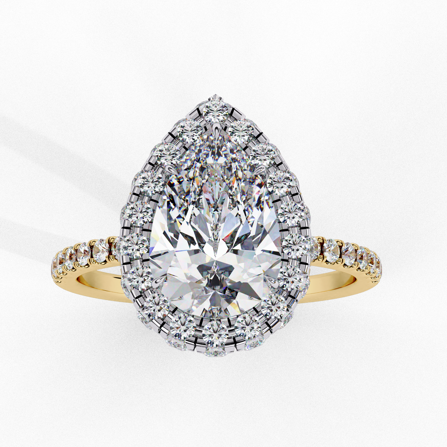 lustre drop lab grown diamond ring