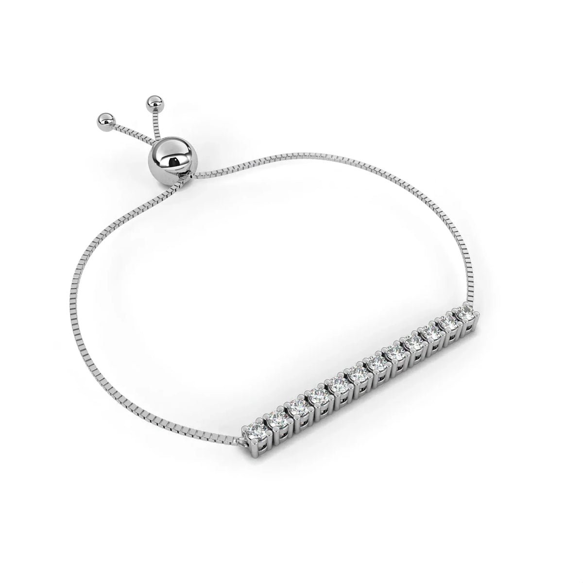 Radiant Row Adjustable Lab Grown Diamond Bracelet - Ophiratbf