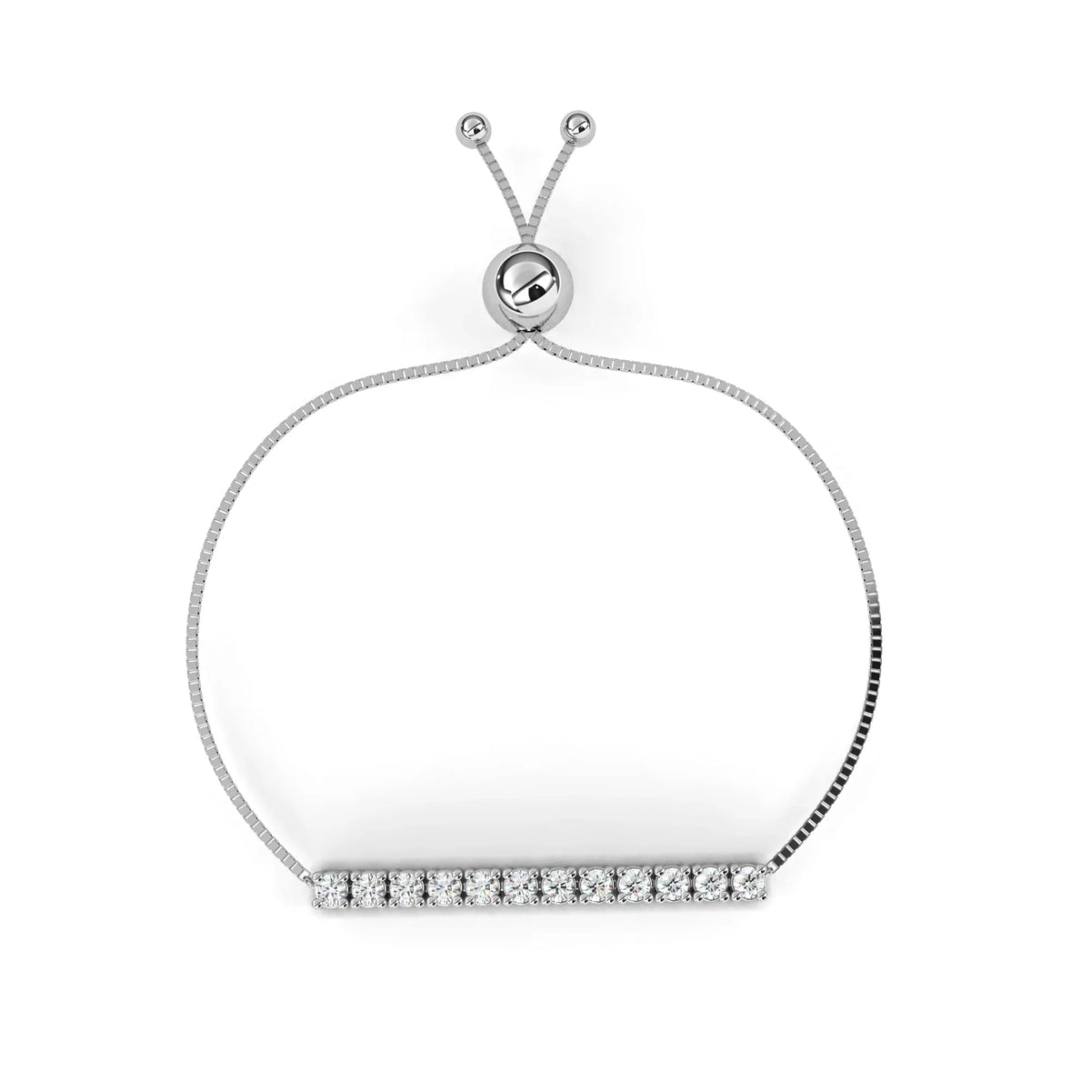 Radiant Row Adjustable Lab Grown Diamond Bracelet - Ophiratbf