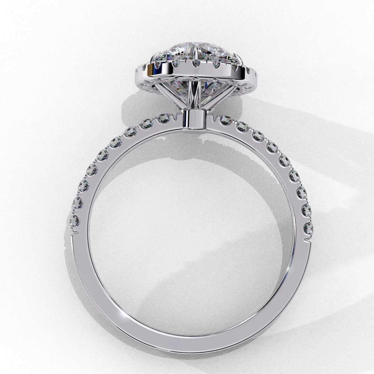 Lab Grown Diamond Radiant Halo Gold Ring - Ophiratbf