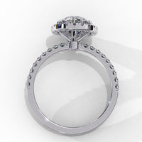 Lab Grown Diamond Radiant Halo Gold Ring - Ophiratbf