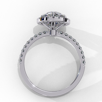 Lab Grown Diamond Radiant Halo Gold Ring