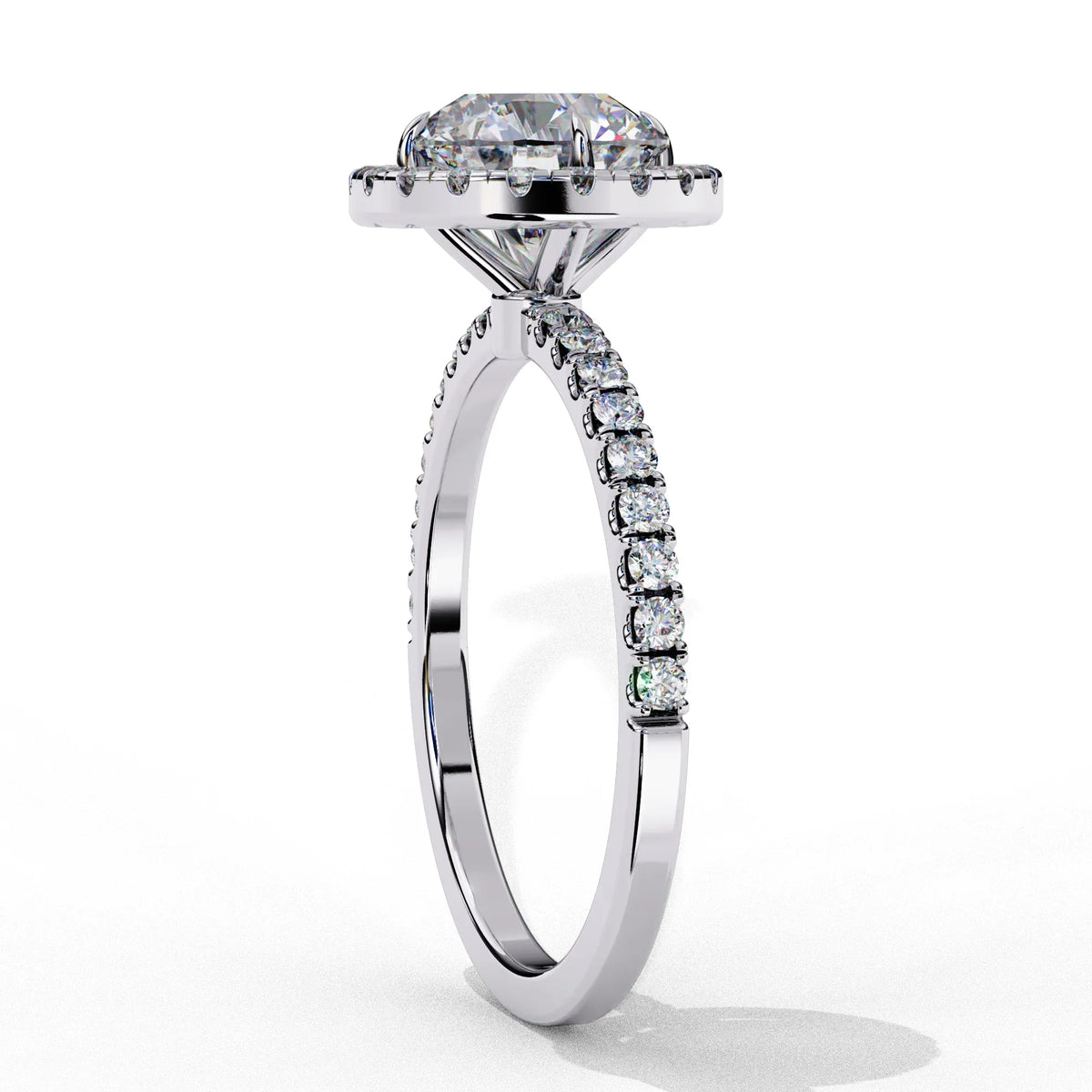 Lab Grown Diamond Radiant Halo Gold Ring - Ophiratbf