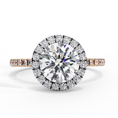 Lab Grown Diamond Radiant Halo Gold Ring