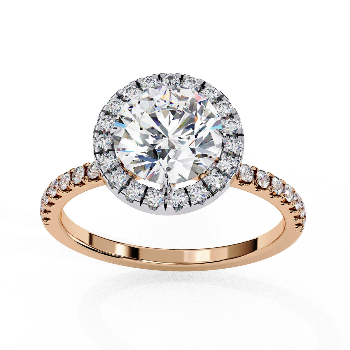 Lab Grown Diamond Radiant Halo Gold Ring - Ophiratbf