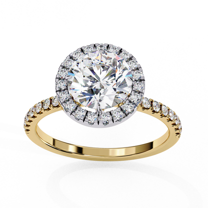 Lab Grown Diamond Radiant Halo Gold Ring