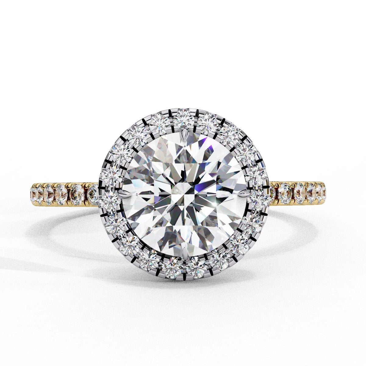 Lab Grown Diamond Radiant Halo Gold Ring - Ophiratbf
