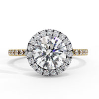 Lab Grown Diamond Radiant Halo Gold Ring - Ophiratbf