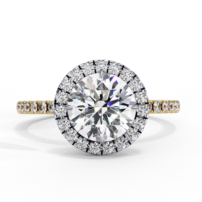 Lab Grown Diamond Radiant Halo Gold Ring