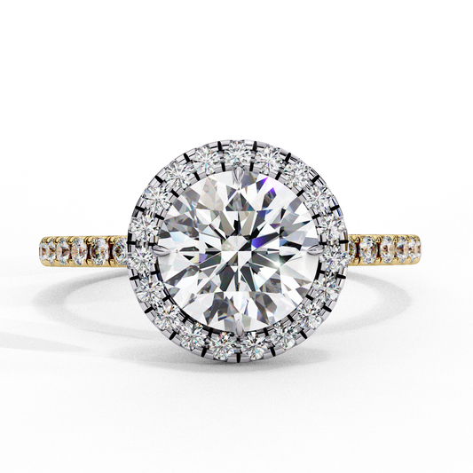 Lab Grown Diamond Radiant Halo Gold Ring
