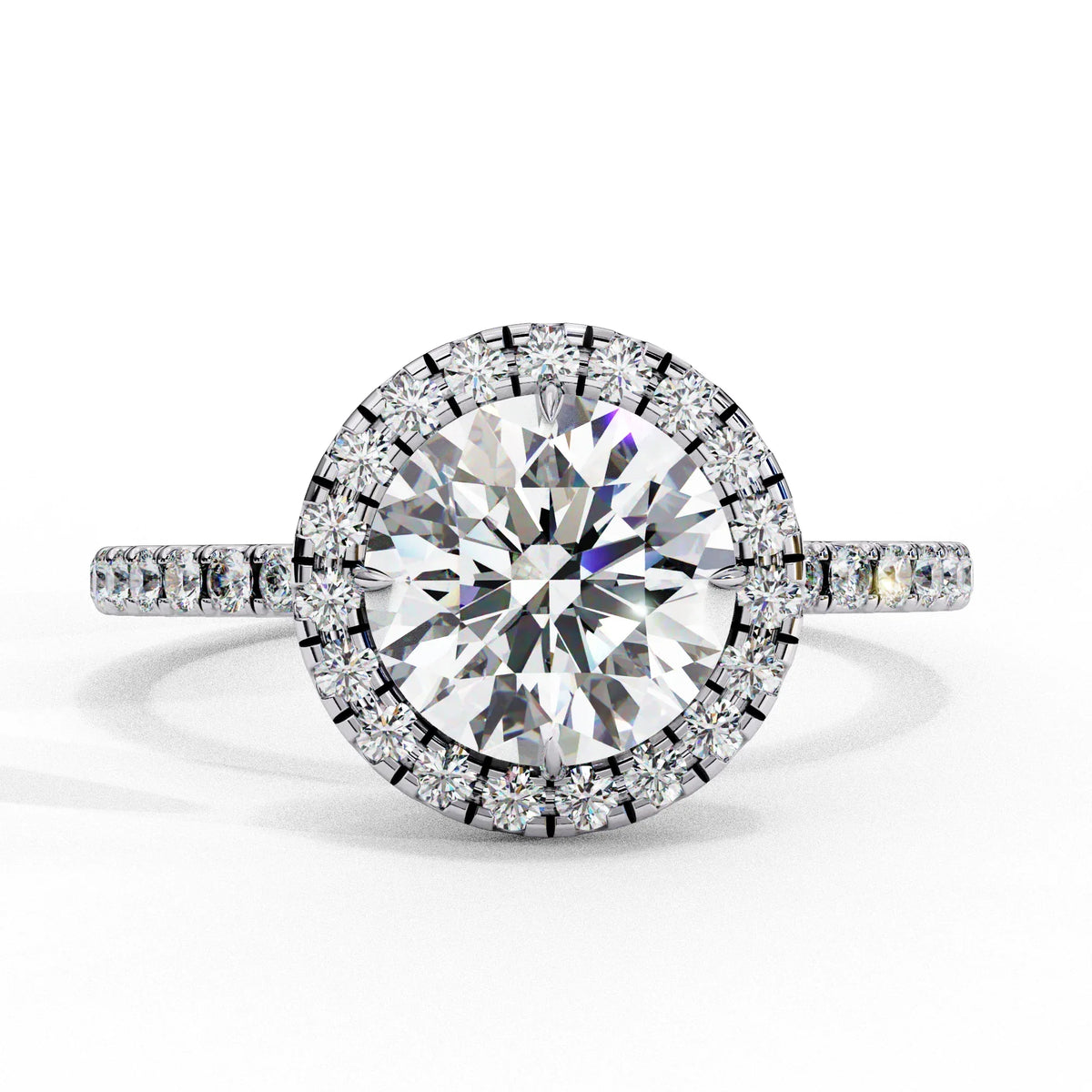 Lab Grown Diamond Radiant Halo Gold Ring - Ophiratbf
