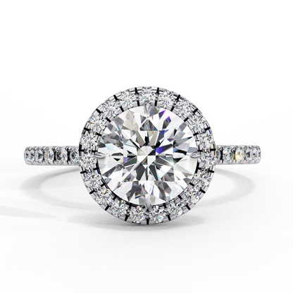 Lab Grown Diamond Radiant Halo Gold Ring