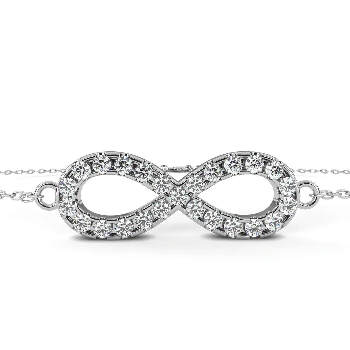 Eternity Halo Lab Grown Diamond Infinity Bracelet - Ophiratbf
