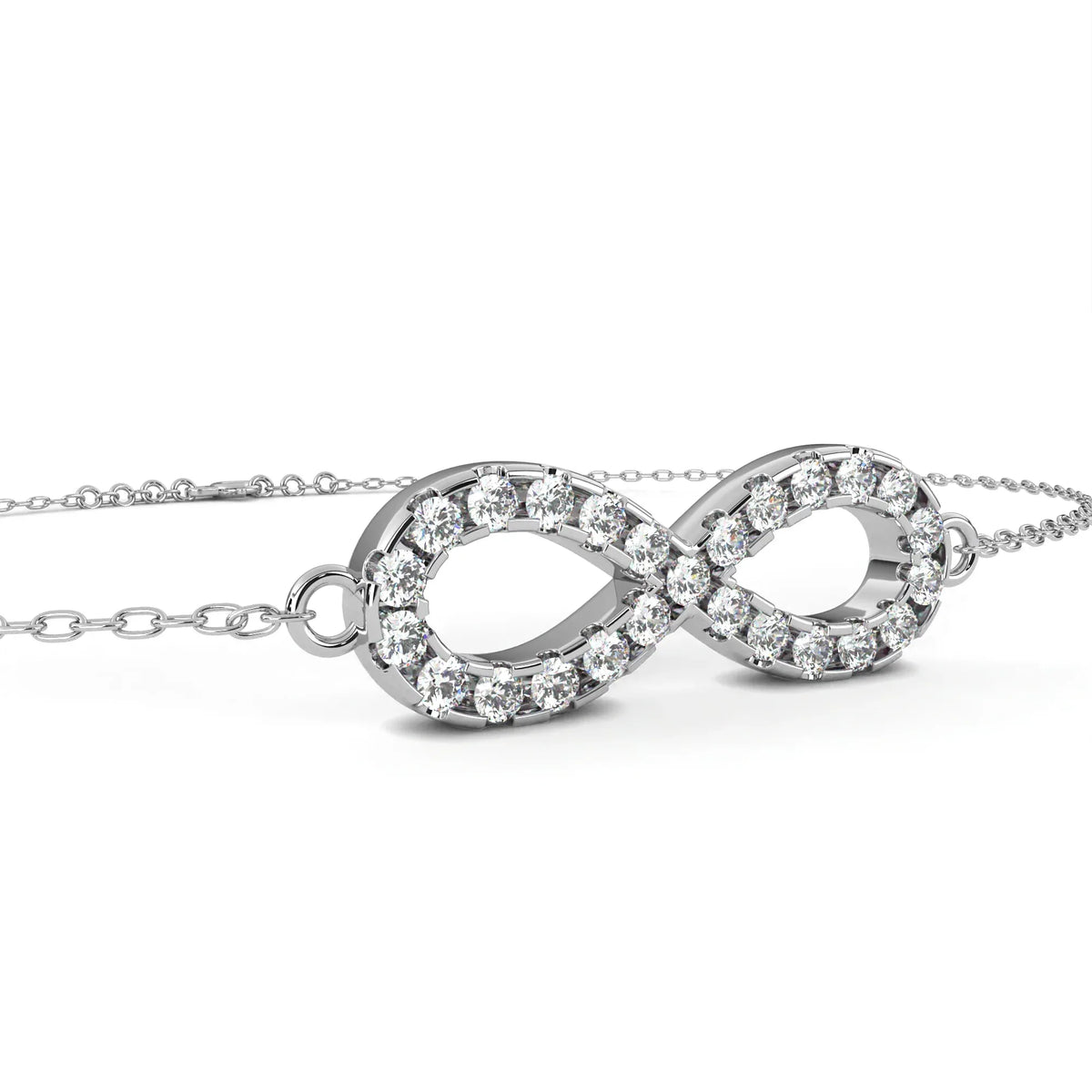 Eternity Halo Lab Grown Diamond Infinity Bracelet - Ophiratbf