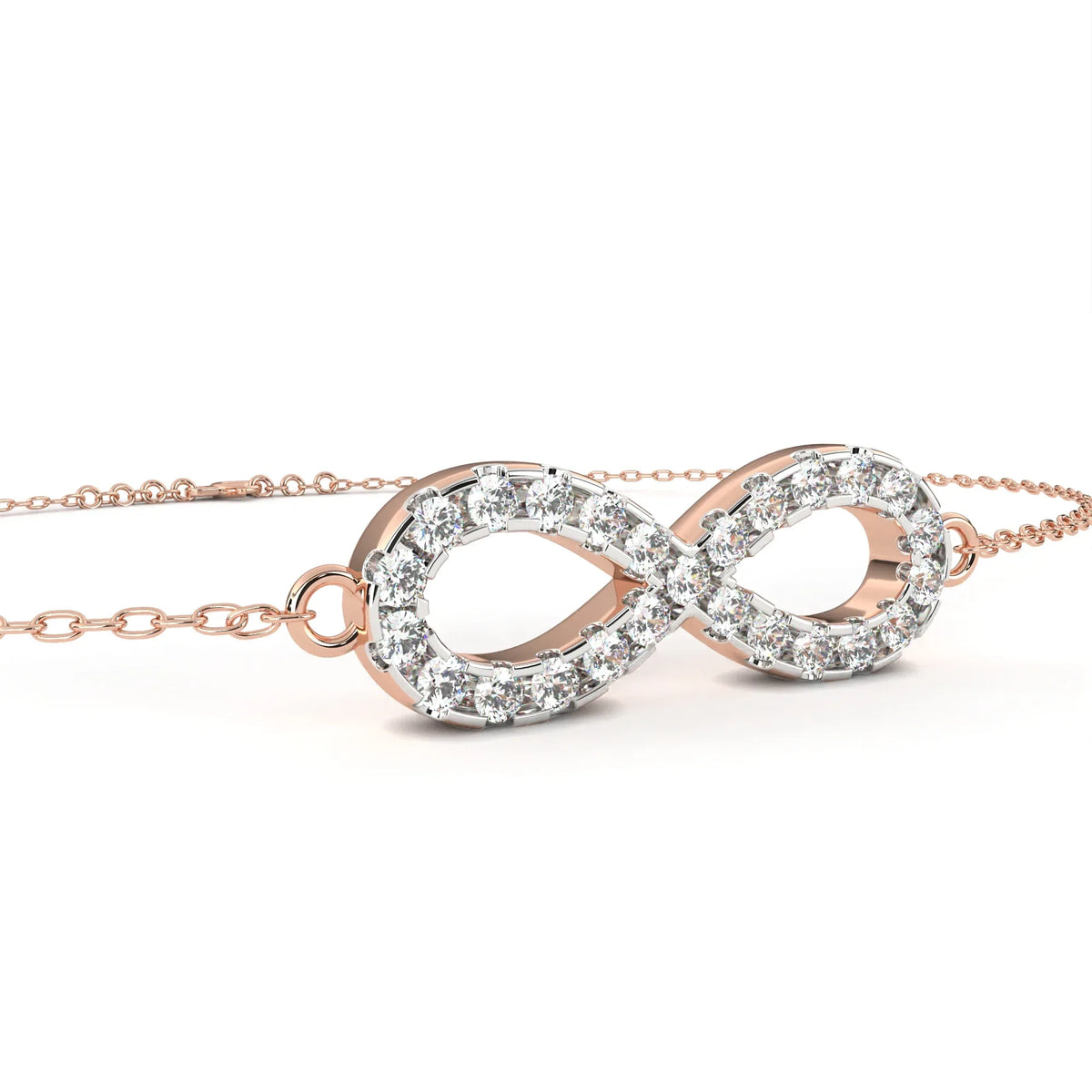 Eternity Halo Lab Grown Diamond Infinity Bracelet - Ophiratbf